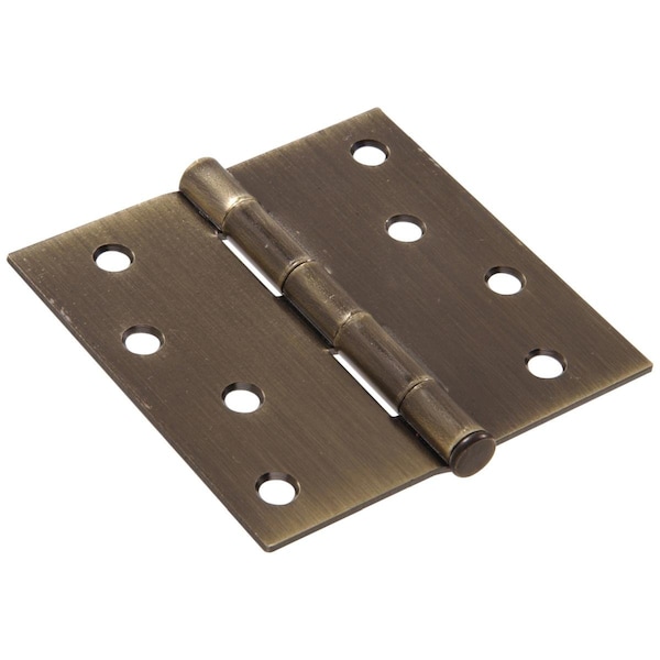 Hillman Carded, Hinge Square Full Mortise, Antique Brass, 4 in. 851798 - main